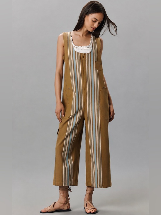 Pilcro Pants - Anthropologie Pilcro Front-Zip Utility Overalls, Size XL